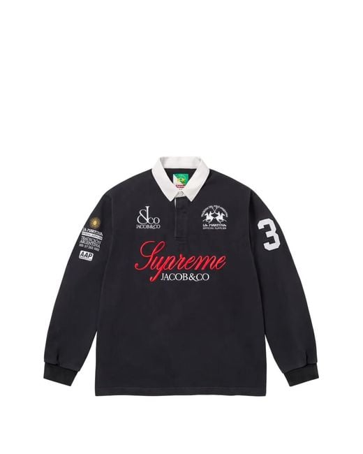 Supreme Blue X La Martina X Jacob & Co Logo Polo Shrt for men