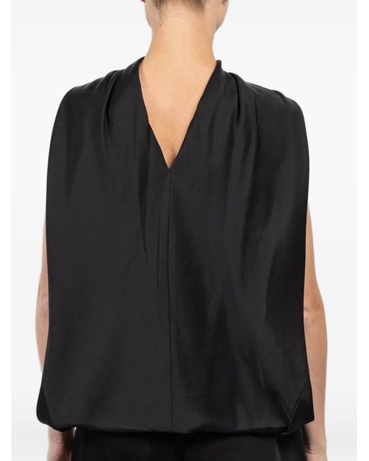 Jonathan Simkhai Black Scarlett Satin Cape Top