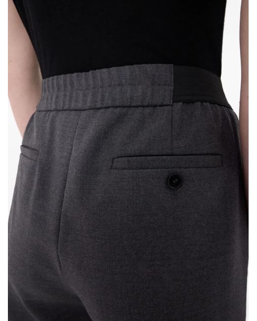 Loulou de Saison Gray Pleated Elasticated-Waist Straight Trousers