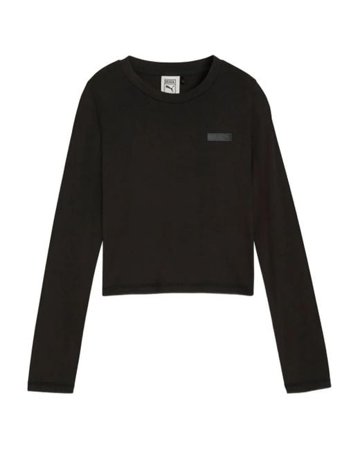 X Rosé Top A Maniche Lunghe di PUMA in Black