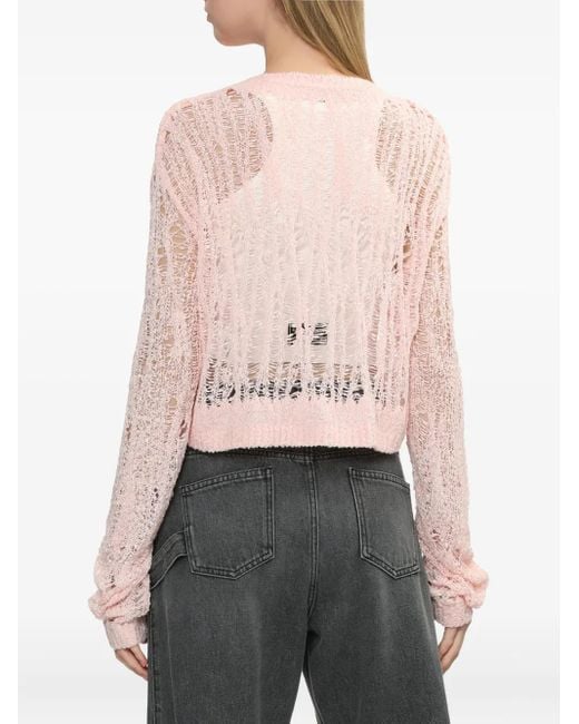 BAPY BY *A BATHING APE® Pink Pullover mit Lochstrickmuster
