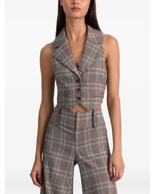 Alice + Olivia Gray Donna Checked Waistcoat