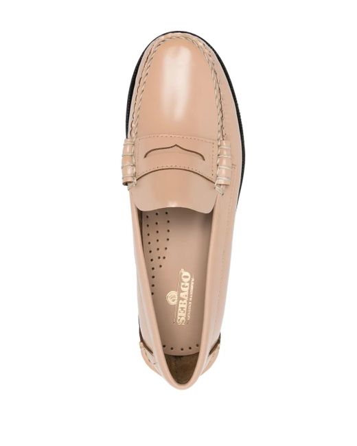 Sebago Natural Stacked-Heel Leather Loafers