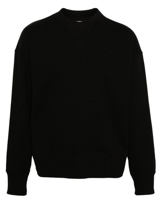 Jil Sander Black Logo-embroidered Cotton Blend Sweatshirt for men