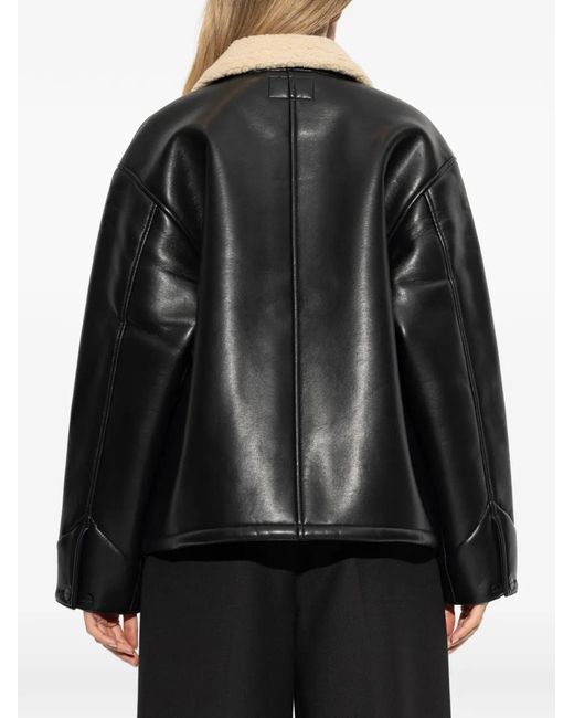 Carhartt Black Shepton Og Michigan Shearling-Collar Coat