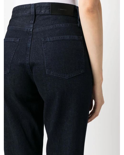 Calvin Klein Blue High-Rise Straight-Cut Jeans