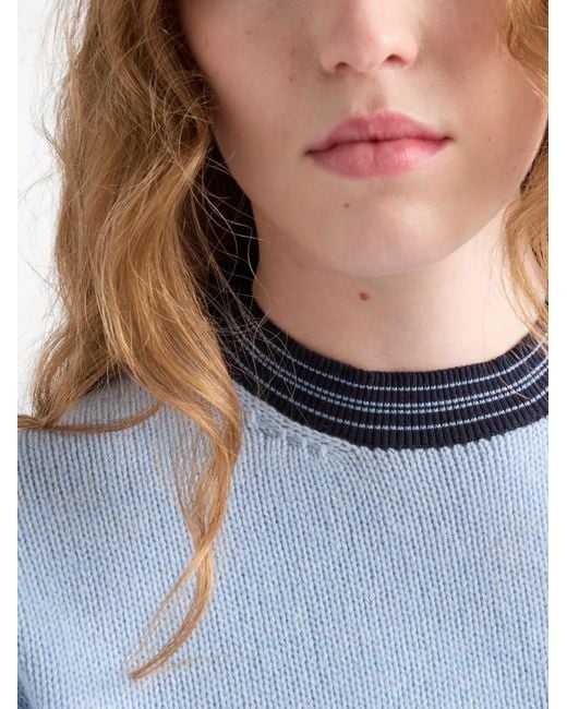 Prada Blue Cashmere Crew-Neck Sweater