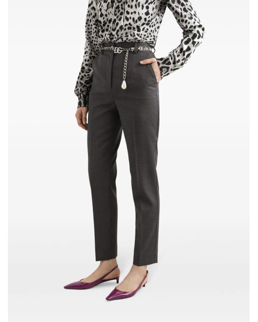 Dolce & Gabbana Gray Pressed Crease Straight Leg Trousers