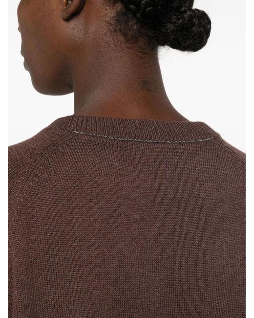 Brunello Cucinelli Brown Raglan-Sleeves Sweater