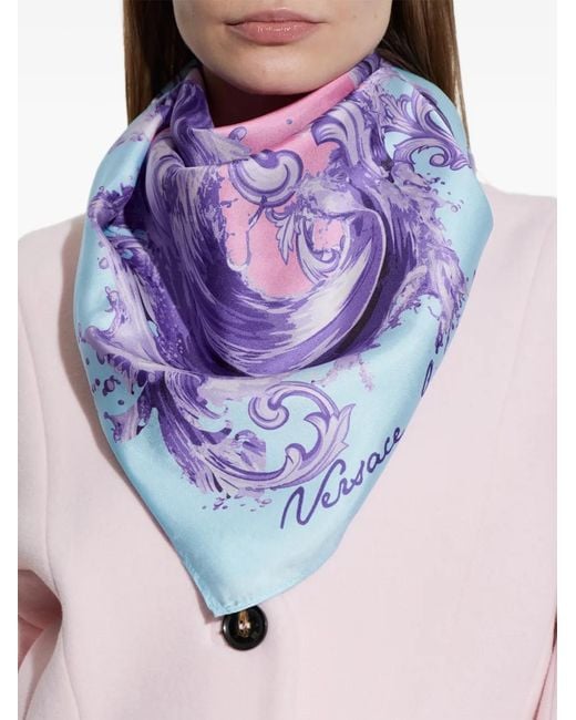 Versace Jeans Couture Purple Print Scarf