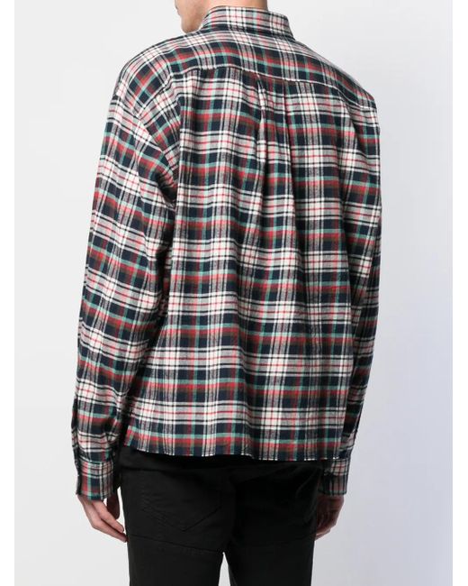 DSquared² Multicolor Plaid Logo Patch Shirt for men
