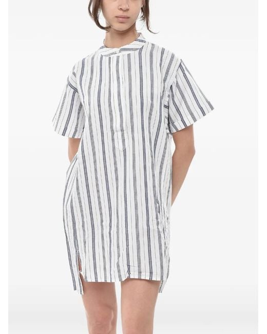 Woolrich White Striped Mini Dress