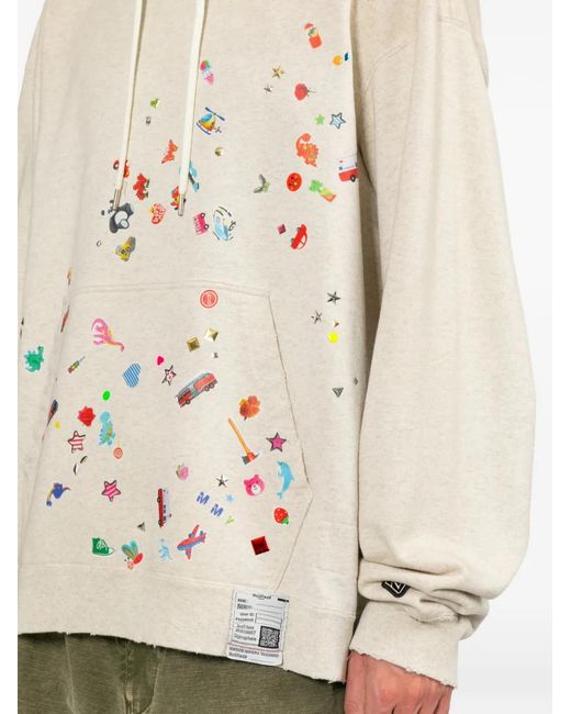 Maison Mihara Yasuhiro Natural All-Over Graphic Print Hoodie for men