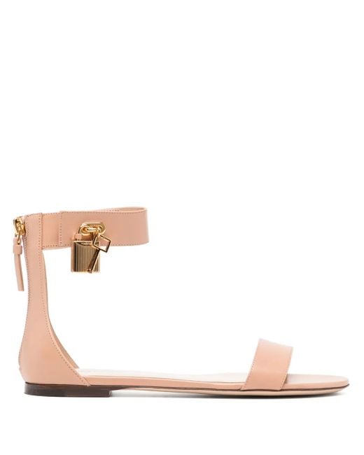 Tom Ford Pink Leather Flat Sandals