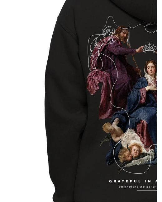 Hamza Blue Saint Graphic Hoodie for men