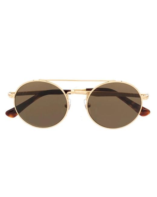 Persol Brown Round-Frame Tinted Glasses