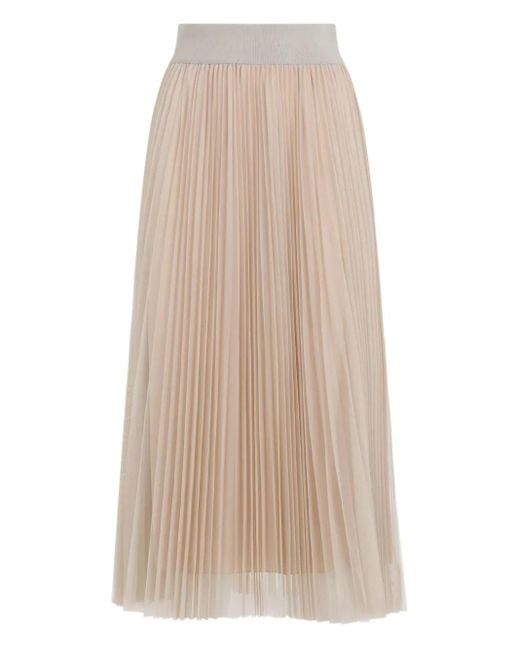 Fabiana Filippi Natural Pleated Midi Skirt