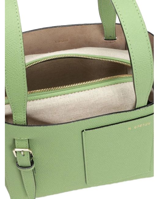 Valextra Green Mini Leather Bucket Bag