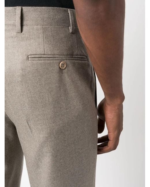 Canali Gray Slim-Cut Wool Chinos for men