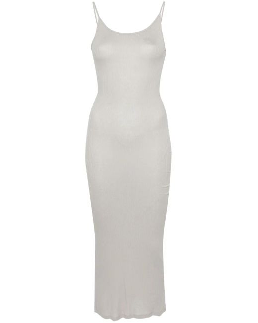 Majestic Filatures White Ribbed Maxi Dress