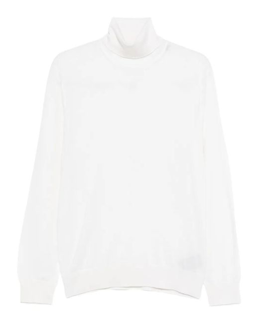 Zegna White Roll-Neck Long-Sleeve Sweater for men