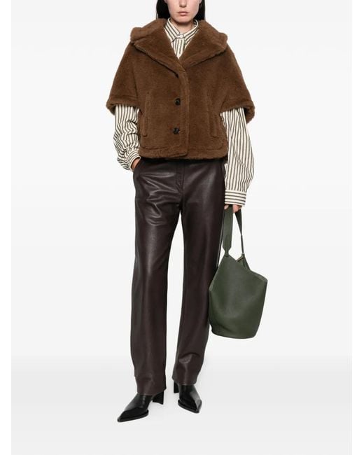Max Mara Brown Corvino Teddy-Textured Jacket