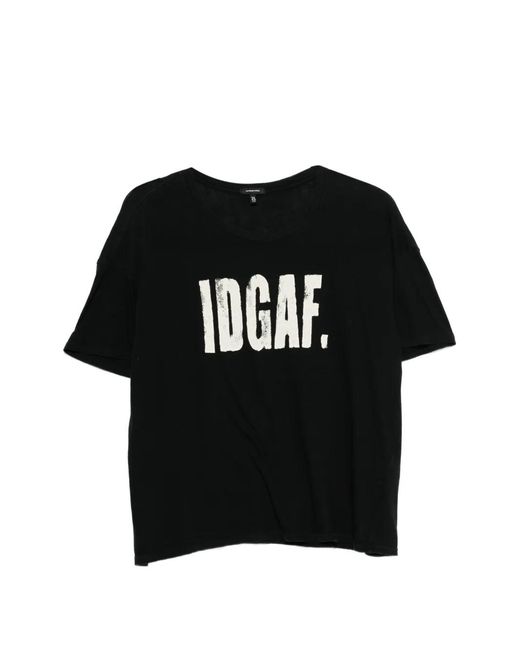 R13 Black Graphic-Print T-Shirt
