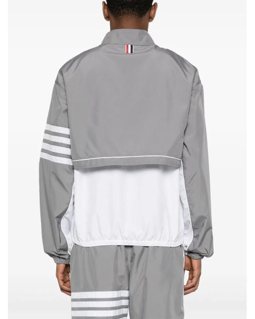 Thom Browne Gray 4Bar Colorblock Jacket for men