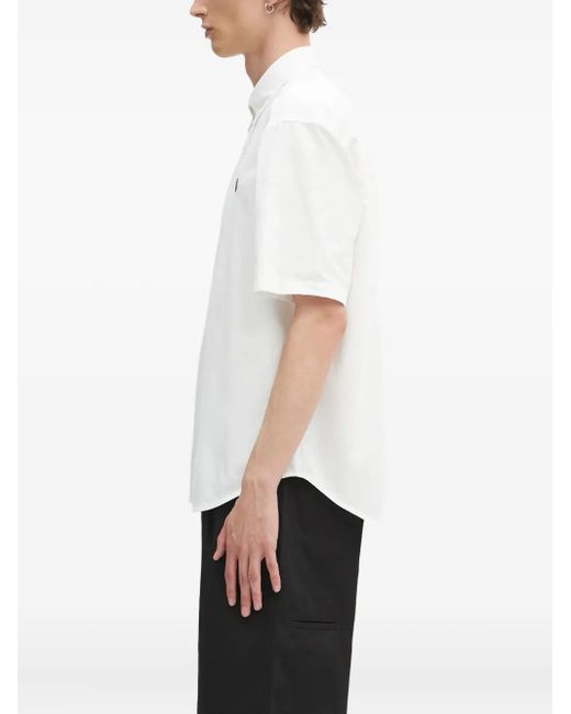 A Bathing Ape White One Point Embroidered Short-Sleeve Shirt for men