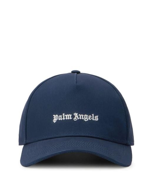 Palm Angels Blue Logo-Embroidered Baseball Cap for men