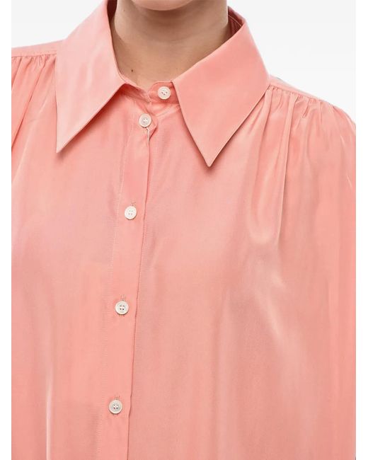Stella McCartney Pink Leona Gathered-Shoulder Shirt