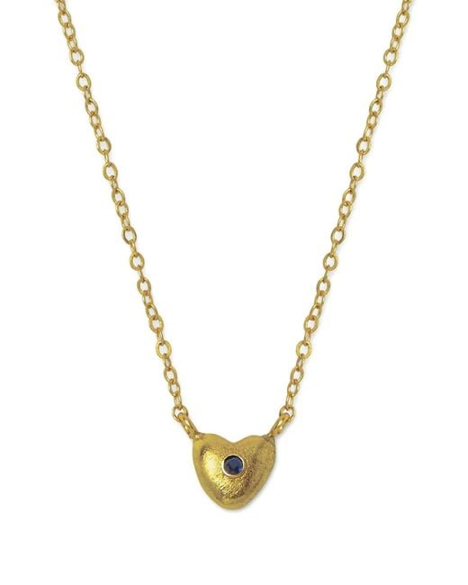 Ottoman Hands Metallic Heart-Pendant Necklace