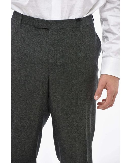 Corneliani Black Pressed-Crease Tailored Trousers for men