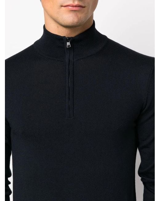HUGO Blue Roll-Neck Virgin Wool Jumper for men