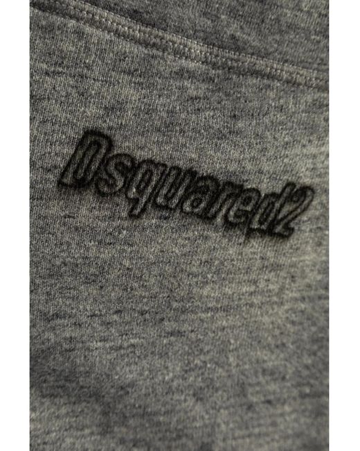 DSquared² Gray Logo-Print Track Pants
