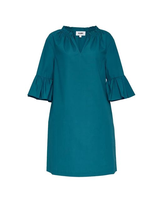 Club21 Collection Blue Frill-Sleeve Mini Dress