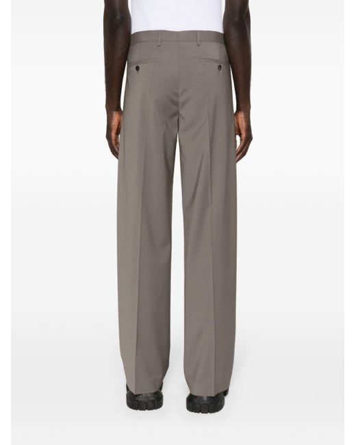 Rick Owens Gray Pressed-Crease Straight Trousers for men