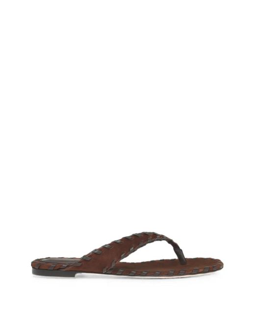 Gianvito Rossi Brown Zaira Thong Flat Sandals