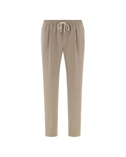 Boggi Natural City Drawstring Linen Trousers for men
