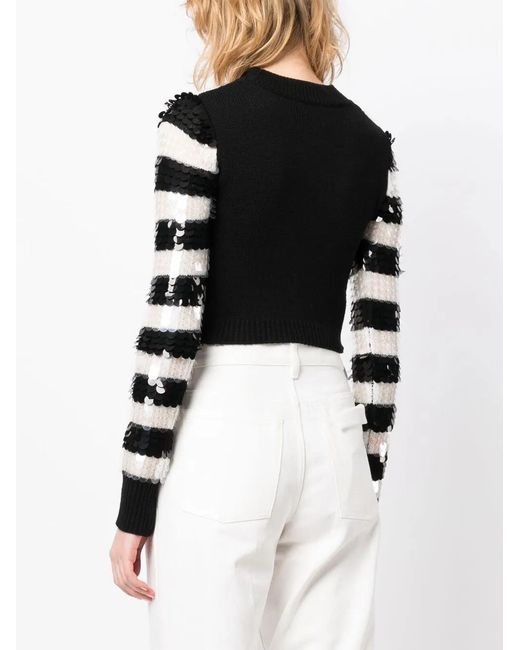 Pull Crop À Sequins Monse en coloris Black