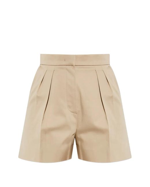 Max Mara Natural Stretch Cotton Satin Shorts