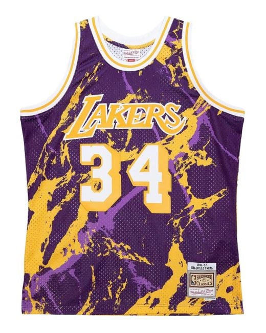 Mitchell & Ness Blue Shaquille O'Neal Nba La Lakers 1996 Team Marble Swingman Vest for men