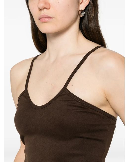 Imperial Black V-Neck Spaghetti-Strap Top