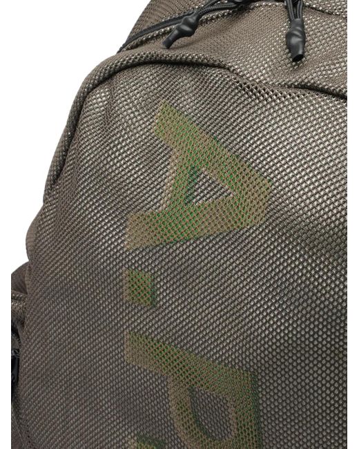 A.P.C. Gray Logo-Print Mesh Backpack for men