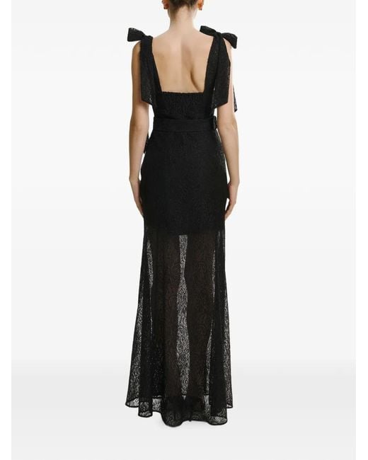 Lita Couture Black Ribbon-Strap Maxi Dress