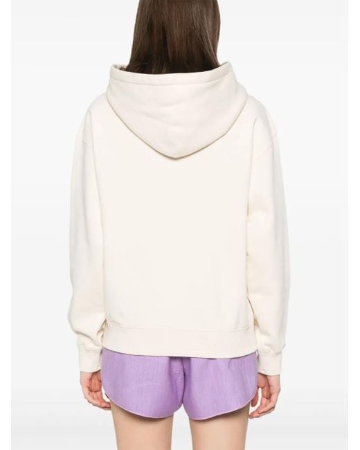 Jil Sander Natural Relaxed Fit Drawstring Hoodie With Minimalist Logo