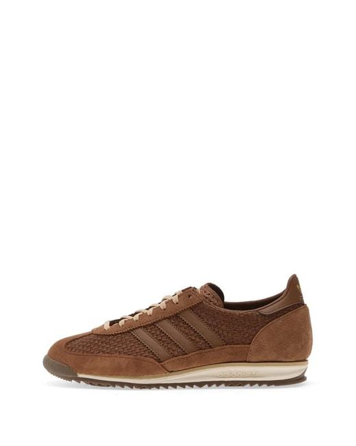 Adidas Brown Striped Logo-Detail Sneakers
