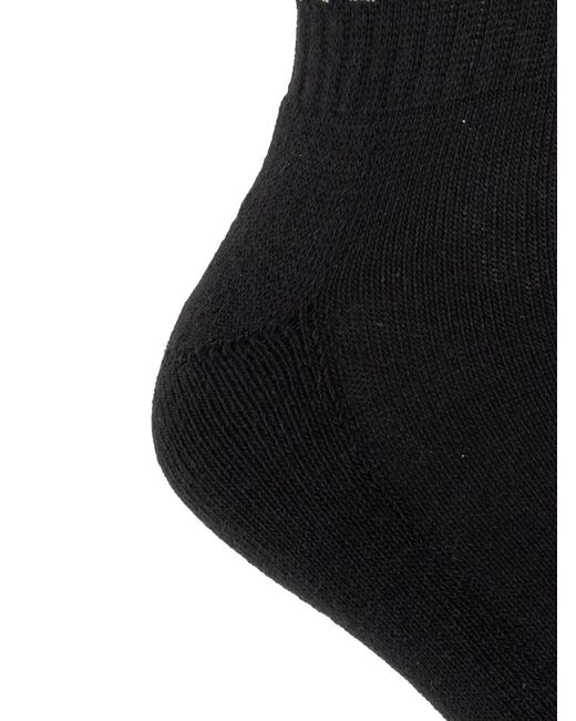 The Attico Black Logo-Detail Crew Socks