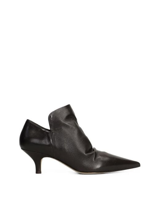 The Seller Black Ruched Pointed-Toe Ankle Boots