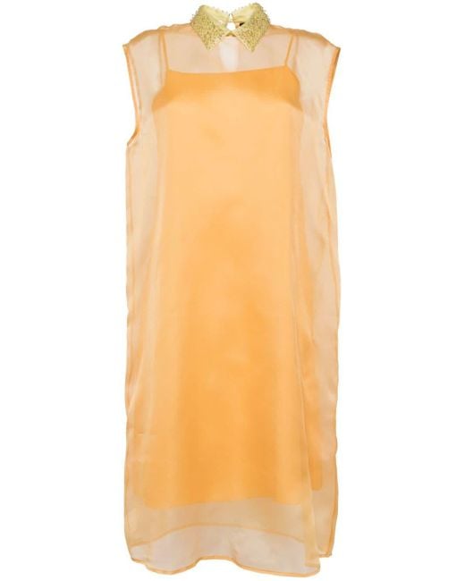 Fabiana Filippi Orange Silk-organza Midi Dress